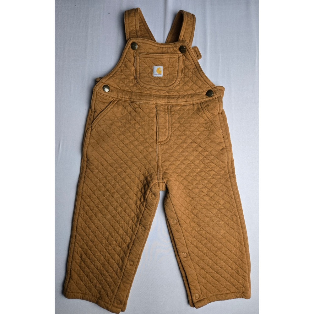 Carhartt Toddler 24M Quilted Overalls Bibs Brown ST8995-B